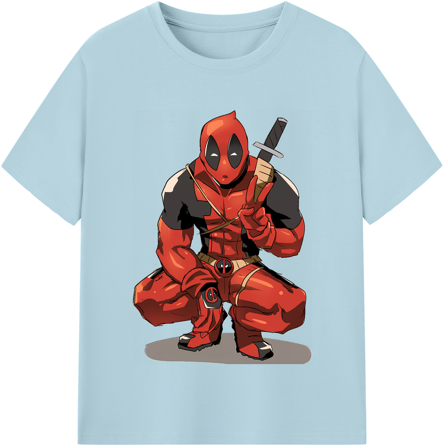 （画像用） Deadpool デッドプール 綿100％半袖Tシャツ（フロントプリント）